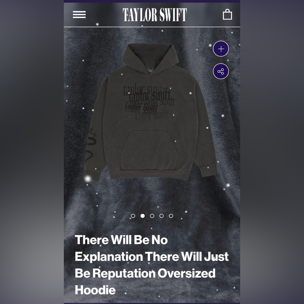 Taylor Swift Reputation Hoodie XL/XXL no explanation just reputation